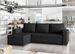 Canapé d'angle convertible et réversible tissu noir Zelly 237 cm - Photo n°1