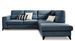 Canapé d’angle convertible KAZAL en tissu avec têtières réglables et pieds en acier noir – 277 cm - Photo n°1