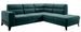 Canapé d’angle convertible KAZAL en velours avec dossiers réglables et pieds en acier noir – 277 cm - Photo n°1