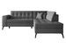 Canapé d’angle convertible LARRY en simili cuir avec pieds en acier noir – 260 cm - Photo n°1