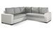 Canapé d'angle convertible simili blanc et tissu gris clair Travor 235 cm - Photo n°1