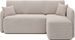 Canapé d’angle convertible TAKIN en tissu côtelé avec coffre – 206 cm - Photo n°1