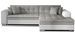 Canapé d'angle convertible tissu et simili LOOKA - Pieds métal chromé - Photo n°1