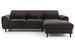 Canapé d'angle convertible velours appuis-tête réglables ASTORIA - Coffre et pieds bois noir - Photo n°1