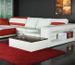 Canapé d'angle design simili blanc et rouge angle gauche Okyo - Photo n°4