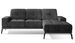 Canapé d'angle droit 5 places tissu suédine gris foncé Torpille 265 cm - Photo n°1