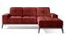 Canapé d'angle droit 5 places tissu suédine rouge tomette Torpille 265 cm - Photo n°1