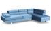 Canapé d'angle droit avec têtières relevables velours bleu Anya - Photo n°2