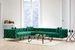 Canapé d'angle droit capitonné velours vert et pieds chromés Herakles 270 cm - Photo n°2