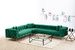 Canapé d'angle droit capitonné velours vert et pieds chromés Herakles 270 cm - Photo n°3