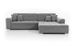 Canapé d'angle droit convertible 4 places tissu gris clair chiné et simili noir Looka 295 cm - Photo n°6