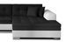 Canapé d'angle droit convertible 4 places tissu noir et simili blanc Looka 295 cm - Photo n°3