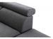 Canapé d'angle droit convertible avec coffre, 2 poufs et niche simili noir tissu gris Dina - Photo n°10