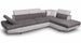 Canapé d'angle droit convertible microfibre gris et simili blanc Mio 271 cm - Photo n°5