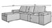 Canapé d'angle droit convertible moderne tissu gris foncé chiné Willace 302 cm - Photo n°4