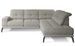 Canapé d'angle droit design matelassé tissu beige foncé chiné et pied noir Kazane 275 cm - Photo n°1