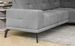 Canapé d'angle droit design matelassé tissu doux brillant gris clair et pied noir Kazane 275 cm - Photo n°5