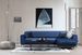 Canapé d'angle droit design velours bleu marine et pieds acier noir Liza - Photo n°7
