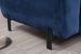 Canapé d'angle droit design velours bleu marine et pieds acier noir Liza - Photo n°9