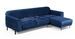Canapé d'angle droit design velours bleu marine et pieds acier noir Liza - Photo n°15