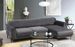 Canapé d'angle droit design velours gris foncé et pieds acier noir Liza - Photo n°4