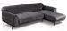 Canapé d'angle droit design velours gris foncé et pieds acier noir Liza - Photo n°6