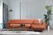 Canapé d'angle droit design velours orange et pieds acier doré Liza - Photo n°4
