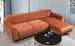 Canapé d'angle droit design velours orange et pieds acier doré Liza - Photo n°5