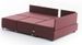 Canapé d'angle droit et 2 poufs tissu rouge Tikona 280 cm - Photo n°7