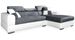 Canapé d'angle droit microfibre gris et simili blanc Liwi 260 cm - Photo n°1