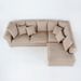 Canapé d'angle droit moderne tissu beige Amoux - Photo n°2