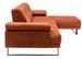 Canapé d'angle droit moderne tissu doux orange pieds métal noir Kustone 274 cm - Photo n°3