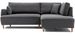 Canapé d'angle droit tissu anthracite Akena 236 cm - Photo n°1