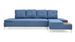 Canapé d'angle droit tissu bleu Tulsa - Photo n°1