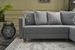 Canapé d'angle droit tissu gris clair Klina 215 cm - Photo n°4