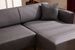 Canapé d'angle droit tissu gris foncé Bellano 270 cm - Photo n°5