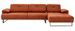 Canapé d'angle droit tissu orange et métal noir Kustone 314 cm - Photo n°1