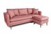 Canapé d'angle droit tissu rose avec pieds en bois naturel Rival 215 cm - Photo n°2