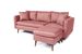 Canapé d'angle droit tissu rose avec pieds en bois naturel Rival 215 cm - Photo n°4
