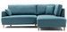 Canapé d'angle droit tissu turquoise Akena 236 cm - Photo n°1