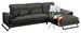Canapé d'angle droit velours anthracite avec têtières relevables et pieds metal noir Briko 308 cm - Photo n°4