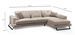 Canapé d'angle droit velours beige clair avec têtières relevables et pieds metal noir Briko 308 cm - Photo n°6