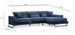 Canapé d'angle droit velours bleu avec têtières relevables et pieds metal noir Briko 308 cm - Photo n°8