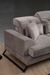 Canapé d'angle droit velours gris avec têtières relevables et pieds metal noir Briko 308 cm - Photo n°3