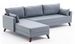Canapé d'angle gauche 5 places tissu bleu Kandy 275 cm - Photo n°5