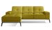 Canapé d'angle gauche 5 places tissu jaune Torpille 265 cm - Photo n°1