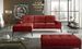 Canapé d'angle gauche 5 places tissu suédine rouge tomette Torpille 265 cm - Photo n°6
