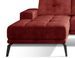 Canapé d'angle gauche 5 places tissu suédine rouge tomette Torpille 265 cm - Photo n°3