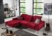 Canapé d'angle gauche 5 places velours rouge Torpille 265 cm - Photo n°10