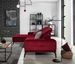 Canapé d'angle gauche 5 places velours rouge Torpille 265 cm - Photo n°11